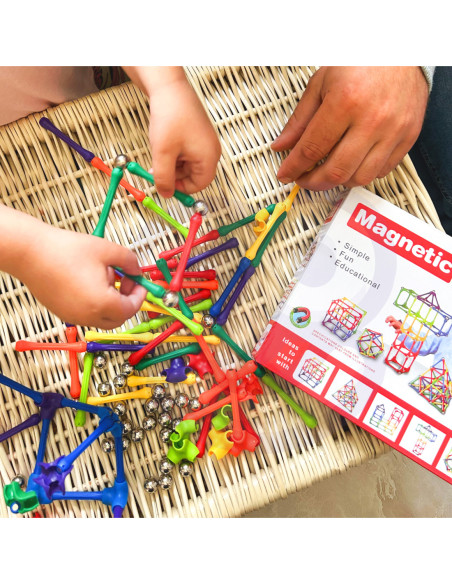 WOOPIE Klocki Magnetyczne Konstrukcyjne Układanka Kreatywna 70 el.