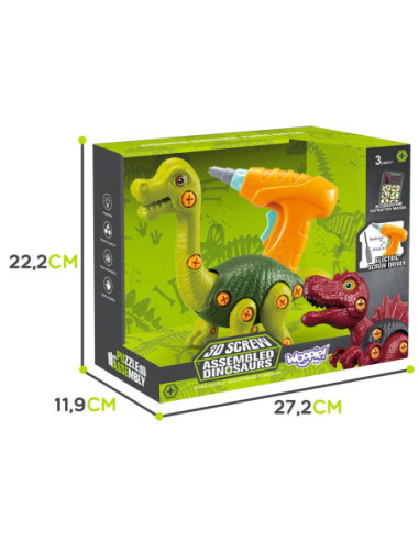 WOOPIE Dinozaur do Skręcania Zestaw Konstrukcyjny + Wiertarka 31 el.