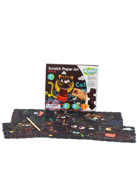 WOOPIE ART&FUN Zestaw Kreatywny Wydrapywanki dla Dzieci 7 el.