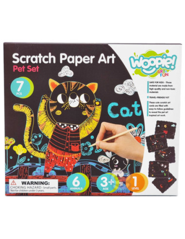 WOOPIE ART&FUN Zestaw Kreatywny Wydrapywanki dla Dzieci 7 el.