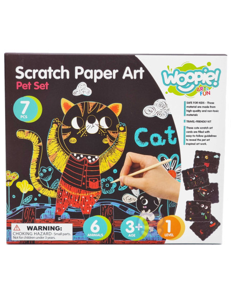 WOOPIE ART&FUN Zestaw Kreatywny Wydrapywanki dla Dzieci 7 el.