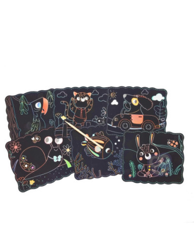 WOOPIE ART&FUN Zestaw Kreatywny Wydrapywanki dla Dzieci 7 el.