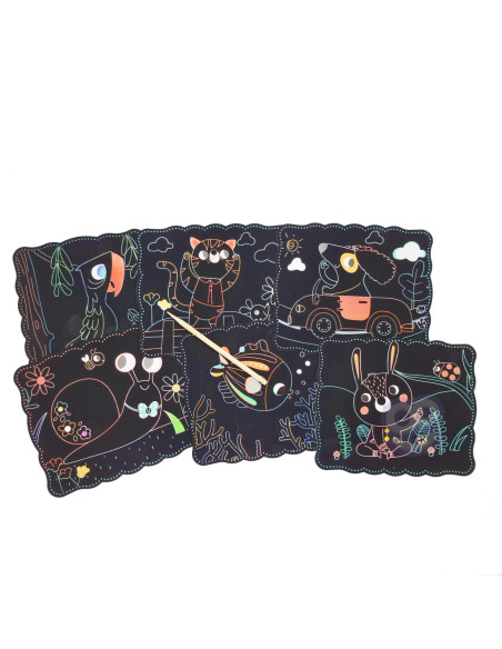 WOOPIE ART&FUN Zestaw Kreatywny Wydrapywanki dla Dzieci 7 el.