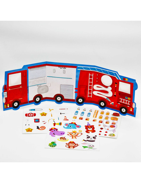 WOOPIE ART&FUN Zestaw Kreatywny Wyklejanka Straż Pożarna Lodziarnia 77 el.