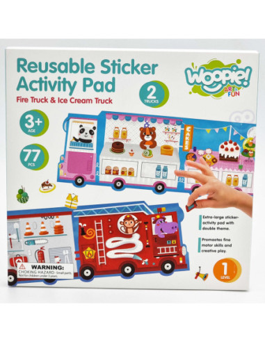 WOOPIE ART&FUN Zestaw Kreatywny Wyklejanka Straż Pożarna Lodziarnia 77 el.