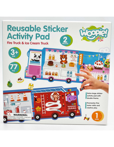 WOOPIE ART&FUN Zestaw Kreatywny Wyklejanka Straż Pożarna Lodziarnia 77 el.