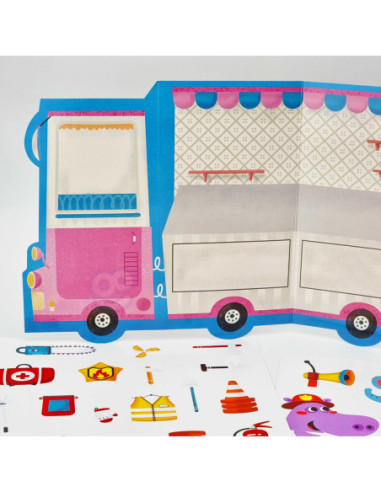 WOOPIE ART&FUN Zestaw Kreatywny Wyklejanka Straż Pożarna Lodziarnia 77 el.