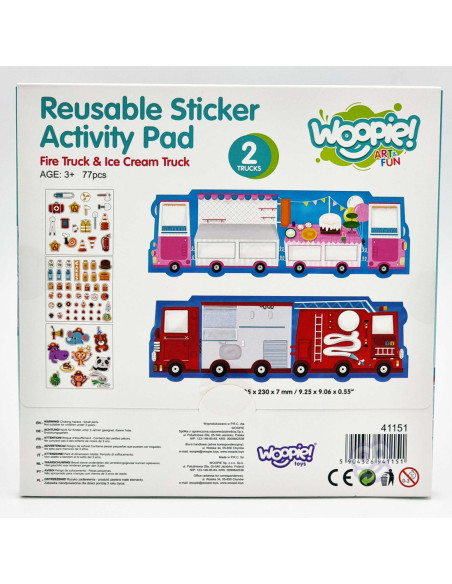 WOOPIE ART&FUN Zestaw Kreatywny Wyklejanka Straż Pożarna Lodziarnia 77 el.