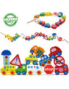 TOOKY TOY Klocki Koraliki Przeplatanka Do Nawlekania Pojazdy Samochody