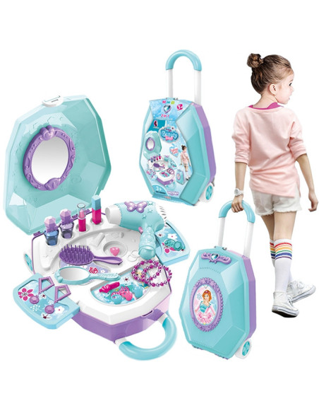 WOOPIE Toaletka dla Dziewczynki 2w1 Salon Piękności w Walizce
