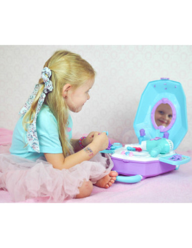 WOOPIE Toaletka dla Dziewczynki 2w1 Salon Piękności w Walizce