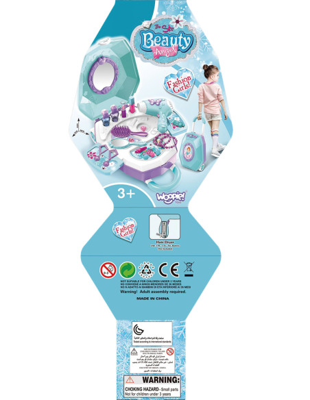WOOPIE Toaletka dla Dziewczynki 2w1 Salon Piękności w Walizce