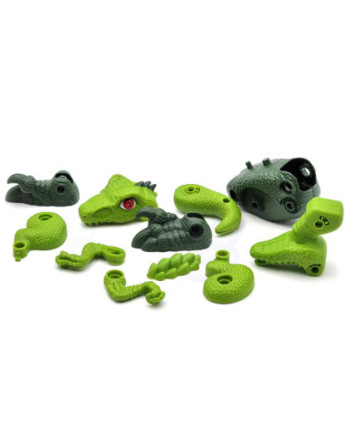 WOOPIE Zestaw Dinozaury do Skręcania 3 szt. Zestaw Konstrukcyjny Wiertarka Śrubokręt 89 el.