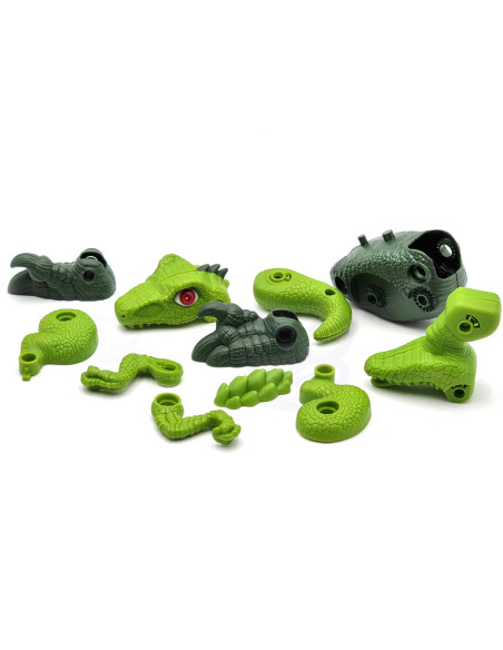 WOOPIE Zestaw Dinozaury do Skręcania 3 szt. Zestaw Konstrukcyjny Wiertarka Śrubokręt 89 el.