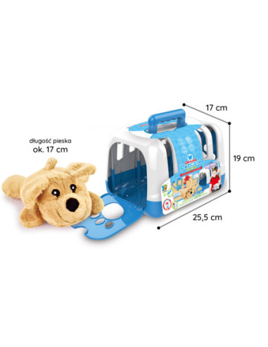 WOOPIE Zestaw Małego Weterynarza Piesek Transporter 6 el.