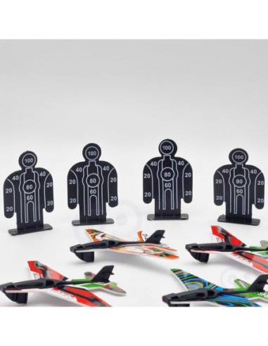 WOOPIE Pistolet Wyrzutnia Samolotów Automtyczna + 4 Samoloty