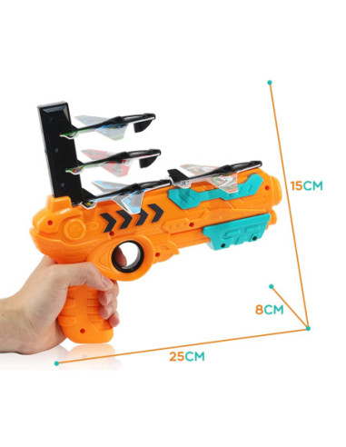 WOOPIE Pistolet Wyrzutnia Samolotów Automtyczna + 4 Samoloty