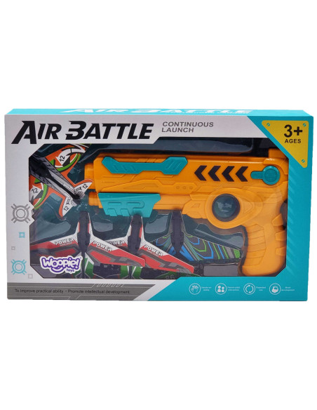 WOOPIE Pistolet Wyrzutnia Samolotów Automtyczna + 4 Samoloty