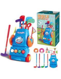 WOOPIE Zestaw do Gry w Golfa + Stojak na Akcesoria na Kółkach