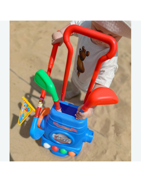 WOOPIE Zestaw do Gry w Golfa + Stojak na Akcesoria na Kółkach