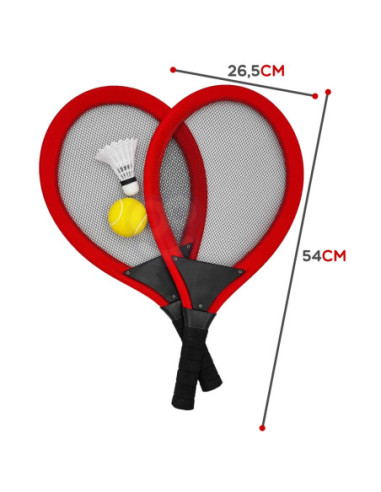 WOOPIE Rakietki do Tenisa Badminton dla Dzieci Zestaw + Piłka Lotka