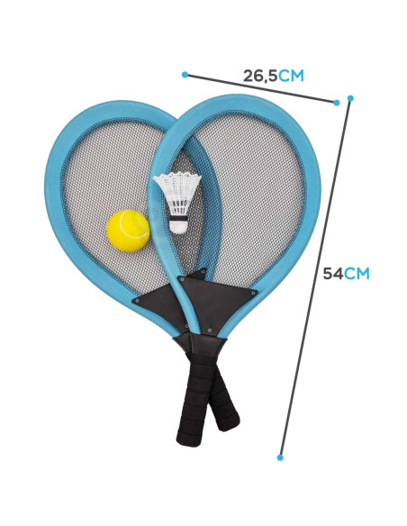 WOOPIE Rakietki do Tenisa Badminton dla Dzieci Zestaw + Piłka Lotka
