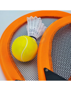 WOOPIE Rakietki do Tenisa Badminton dla Dzieci Zestaw + Piłka Lotka 2