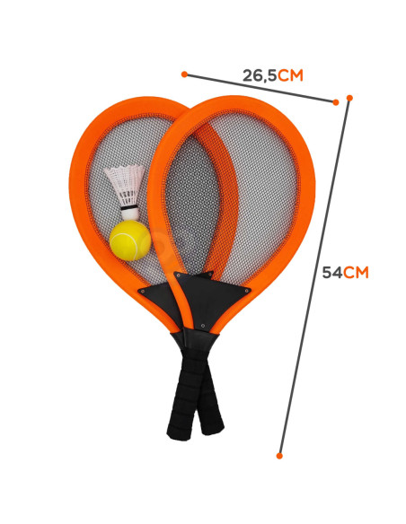 WOOPIE Rakietki do Tenisa Badminton dla Dzieci Zestaw + Piłka Lotka