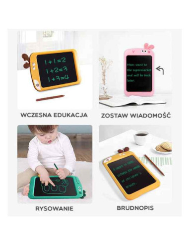 WOOPIE Tablet Graficzny 8.5" Dino dla Dzieci do Rysowania Znikopis + Rysik
