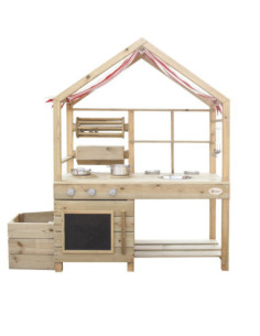 CLASSIC WORLD EDU Large Wooden Kitchen with Roof + Accessories