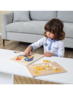 VIGA Drewniane Puzzle Montessori Słoń z Pinezkami 2