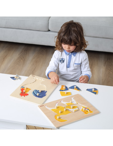 VIGA Drewniane Puzzle Montessori Słoń z Pinezkami