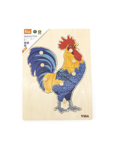 VIGA Drewniane Puzzle Montessori Słoń z Pinezkami