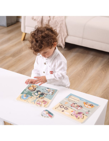 VIGA PolarB Drewniane Puzzle Zwierzęta z Pinezkami