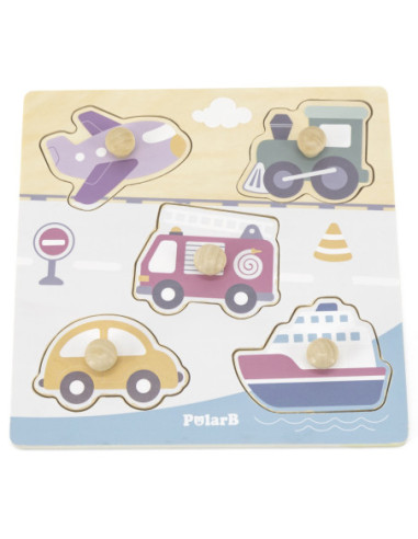 VIGA PolarB Drewniane Puzzle Zwierzęta z Pinezkami