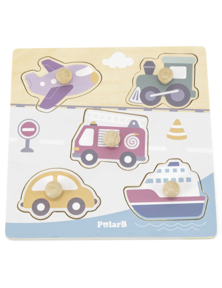 VIGA PolarB Drewniane Puzzle Zwierzęta z Pinezkami