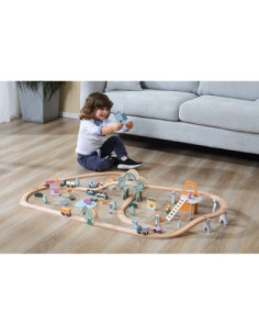 VIGA PolarB Drewniana kolejka dla dzieci Pociąg Tor 90 elementów 2