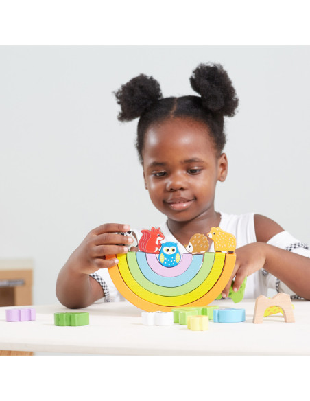 VIGA Drewniana Tęcza Układanka Klocki Kreatywne Montessori