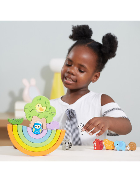 VIGA Drewniana Tęcza Układanka Klocki Kreatywne Montessori