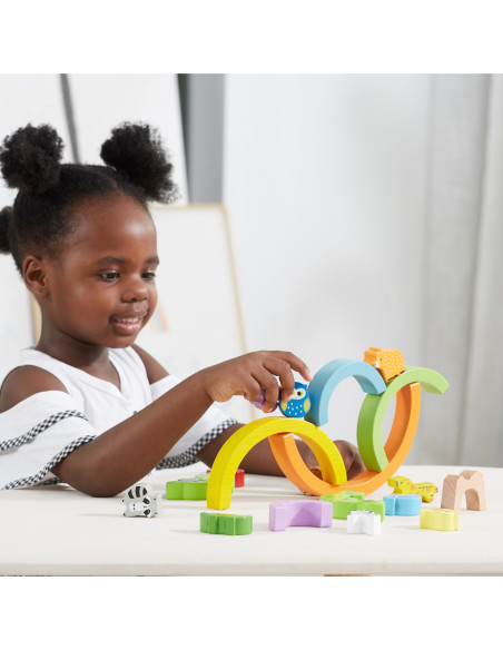 VIGA Drewniana Tęcza Układanka Klocki Kreatywne Montessori