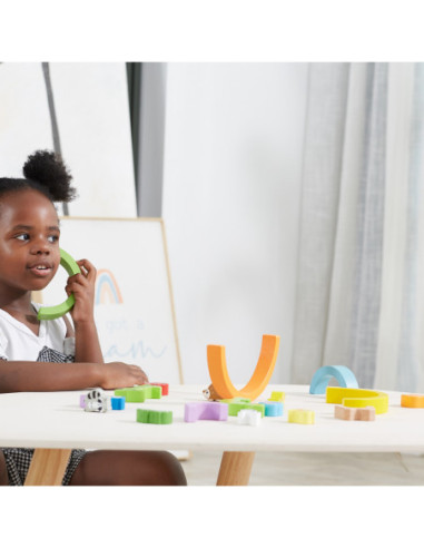 VIGA Drewniana Tęcza Układanka Klocki Kreatywne Montessori