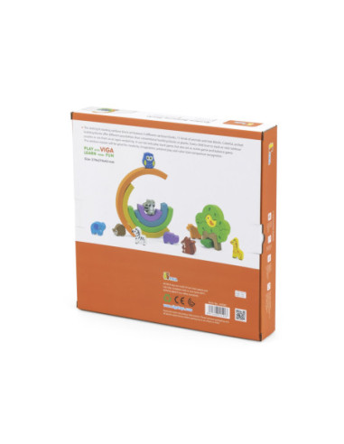 VIGA Drewniana Tęcza Układanka Klocki Kreatywne Montessori