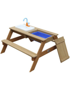 AXI Emily Picnic Table with Bench, Tap-Operated Sink, and Water/Sand Containers