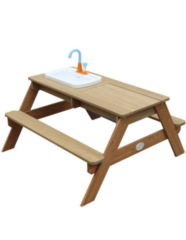 AXI Stół Piknikowy Emily z Ławką i Umywalką na Baterie oraz Pojemnikami na Wodę/Piasek