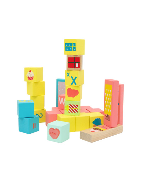 CLASSIC WORLD Drewniana Układanka zestaw klocków