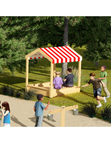 CLASSIC WORLD EDU Drewniana Piaskownica z Daszkiem