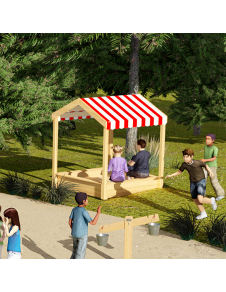 CLASSIC WORLD EDU Drewniana Piaskownica z Daszkiem