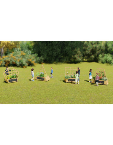 CLASSIC WORLD Drewniany Kwietnik na Kółkach do Ogrodu + Tablica