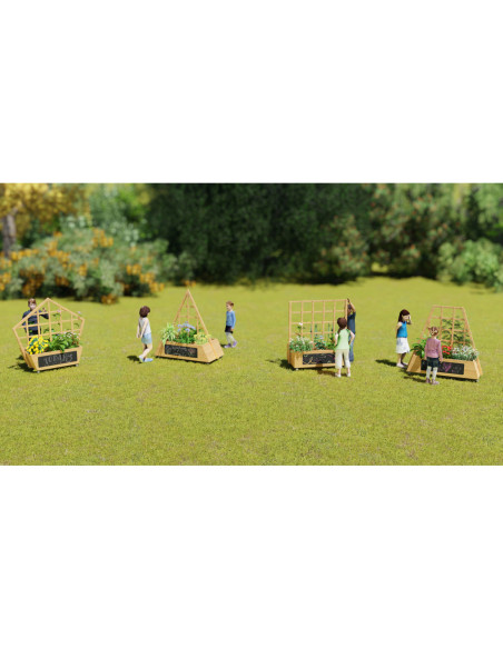 CLASSIC WORLD Drewniany Kwietnik na Kółkach do Ogrodu + Tablica