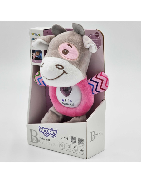 WOOPIE Interaktywny Pluszak Przytulanka dla Niemowląt Światło Dźwięk Byk Usypiacz